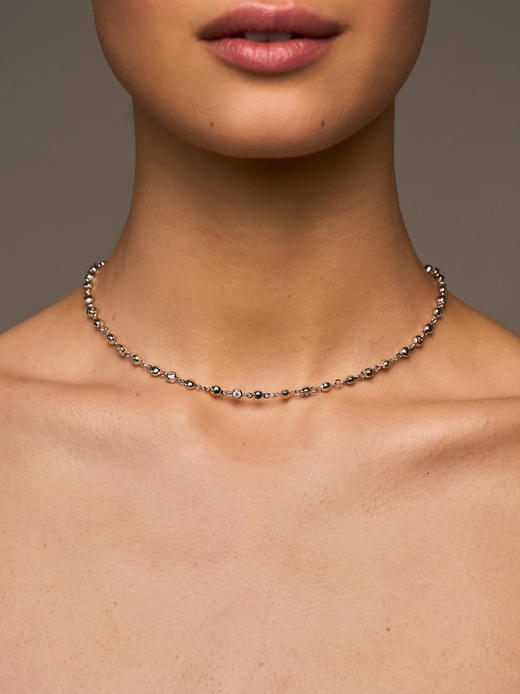 北京仓｜Lili Claspe-Stella-银色 网球 锆石 项链［美国设计师］ 商品图0