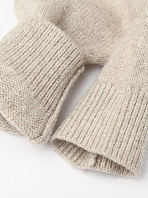 软糯浅卡其 V 领毛衣 宽松落肩长袖休闲针织衫 秋冬慵懒风内搭上衣 商品图3