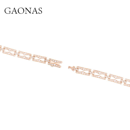 GAONAS  时尚潮流锁扣设计金色手链11649SRG 商品图2