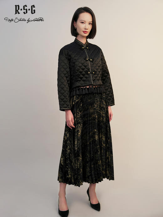 郭培成衣RSG2025冬季新款流金岁月_新中式流苏绗缝盘扣短上衣棉服 商品图3