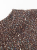 棕调彩点肌理感针织衫 圆领长袖双扣袖口休闲慵懒风毛衣 商品缩略图2