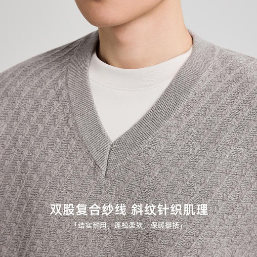 墨麦客男装简约V领针织背心男2025秋新款纯色套头针织衫男21982 商品图3