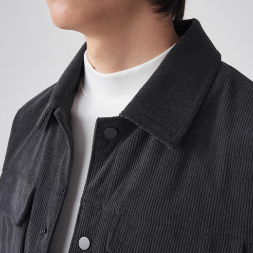 墨麦客灯芯绒翻领工装外套男2023秋季新款对称口袋男士夹克80859 商品图2