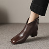 【预售5天】短靴冬季加绒加厚圆头中跟粗跟大码高跟靴羊毛保暖雪地靴KL791M 商品缩略图0