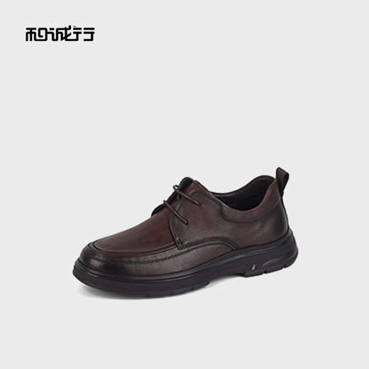 和诚行2025秋季新款商务休闲真皮上班通勤舒适系带男式商务鞋1370145 商品图1