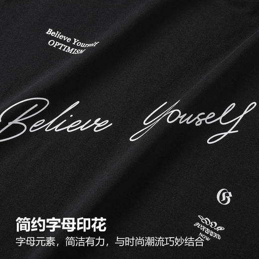 GXG男装【100%棉】25秋季日系简约字母舒适圆领休闲男式长袖T恤K&C 商品图4