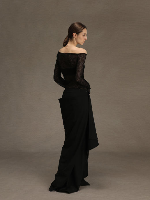 ranyepersonal｜PARADOX25SK02-2 异形褶皱黑色西装半身裙 [ 黑 ] 商品图7