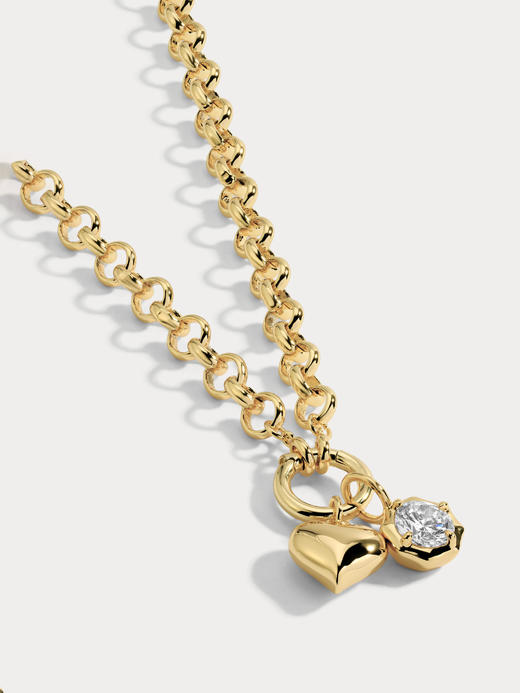 订购8周到｜Lili Claspe-Amara-金色 爱心 锆石 吊坠 项链［美国设计师］ 商品图2