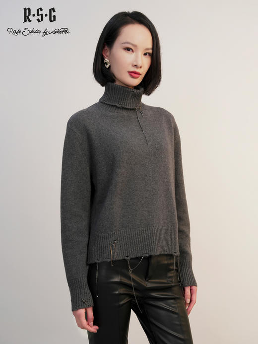 郭培成衣RSG2025秋冬新款高领羊毛衫保暖简约百搭毛衣气质慵懒 商品图1