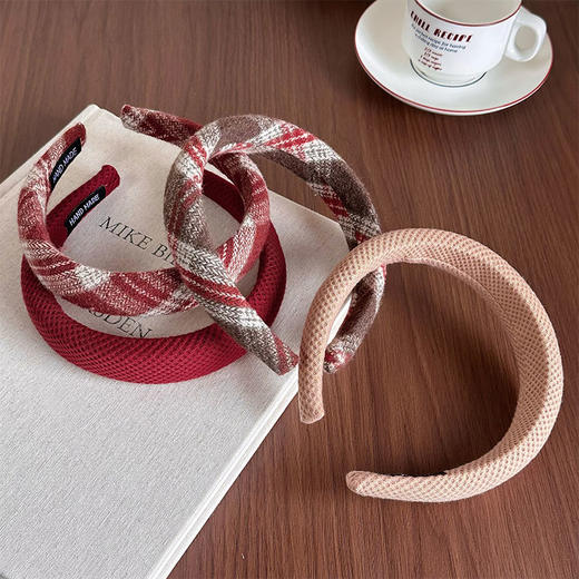 FGKH复古咖红光板头箍发箍-纪念日百货门店同款167796848 商品图1