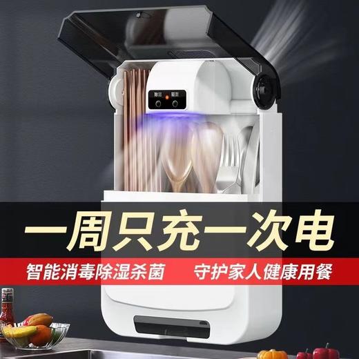 消毒筷子筒防尘防霉家用快子收纳盒壁挂式多功能装筷笼新款置物架 商品图1