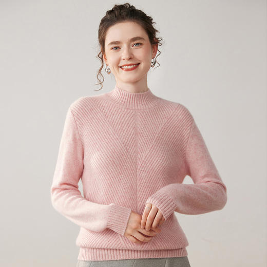 「高货rig」全新升级【铂金会员413/天猫559/差价146】(04227)洛诗琳新款半高领羊绒衫2025秋冬七针双股加厚针织毛衣女 商品图2