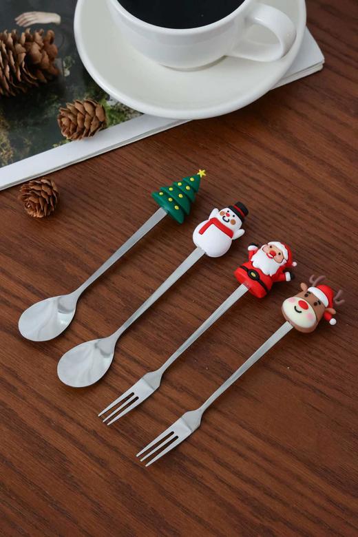 【圣诞勺叉套装】 ✅莫兰迪ins风格，高级感满满    ✅食品级 不锈钢材质，一体锻压，坚固耐用-ZTDJ 商品图6