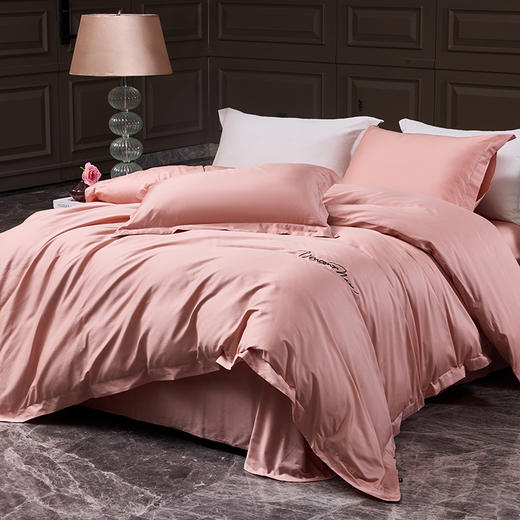 多喜爱 柔风雅韵全棉贡缎四件套 海洋绿/柔雾粉/琉璃蓝/柚子金/水墨灰/穹顶蓝hl【60S全棉】【精美刺绣】【细腻柔滑】 轻奢极简 礼盒包装 商品图1