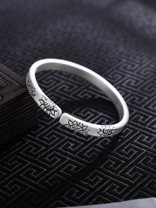 【欣欣向荣】子佩集S999银手工手镯原创设计【55072215】2407 商品图0