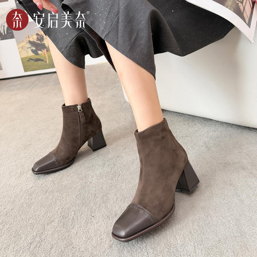 ARCH CONTACT安启美奈时尚百搭方头拼接短靴53078 商品图1