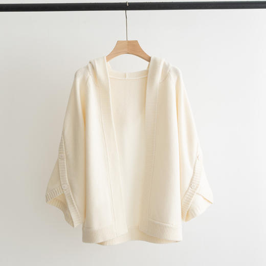 M记交叉袖羊绒羊毛混纺开衫罩袍 商品图5