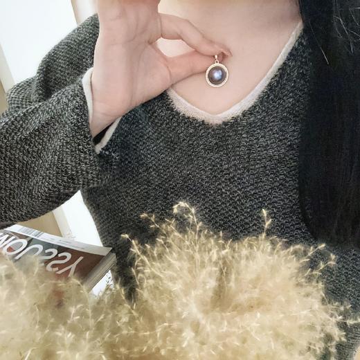 海水星空蓝万能扣马贝吊坠，ji强光，14-16mm+，厚实的纯银配件 商品图8