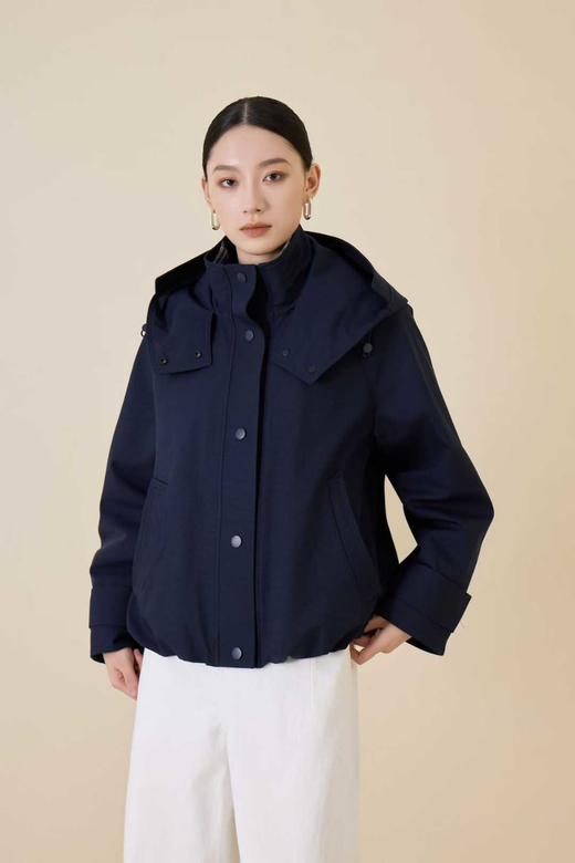 SZ6R19_顺圣色/朱樱色/帝释青色_羽绒服_冬季_连帽格纹撞色内衬短款宽松_高级女装_BERNIEELEN 伯妮斯茵 商品图4