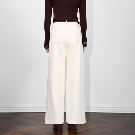 高货加厚绒斜纹毛呢料休闲阔腿直筒裤秋冬糯米裤WLZD2515314 商品图1