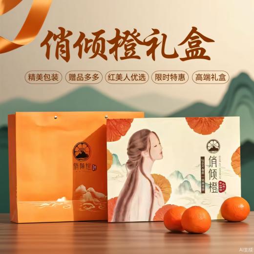 俏倾橙红美人礼盒装蜜桔当季桔子橘子现摘净重5斤礼盒装12粒 商品图0