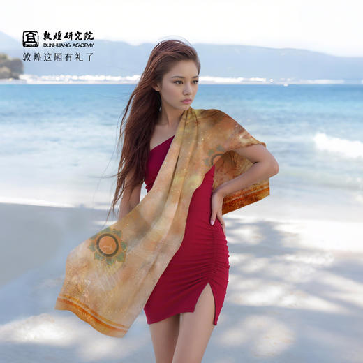 敦煌研究院 【敦煌定制丝巾】 敦煌壁画丝巾围巾真丝长条丝巾披肩百搭 商品图2