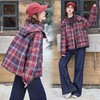 HR SYY2904棉服牛仔格纹连帽宽松加厚短款洋气时尚外套 商品缩略图3