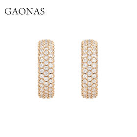 GAONAS 贵气时髦豪镶金色耳圈11687ERG