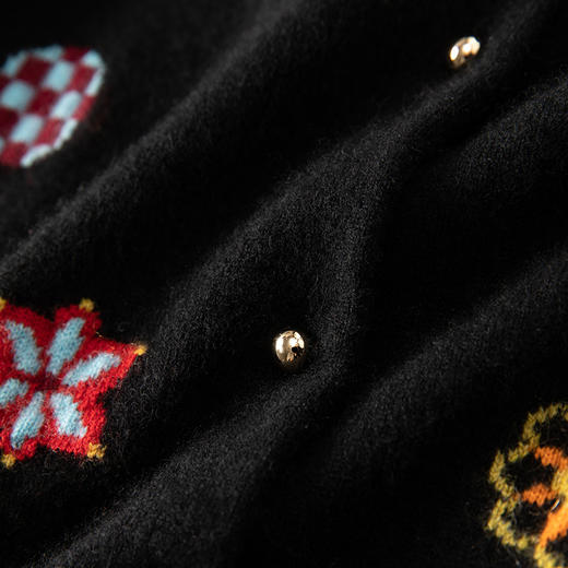 匠心工艺~轻奢100%纯山羊绒针织开衫女刺绣长袖上衣毛衣外套 商品图4