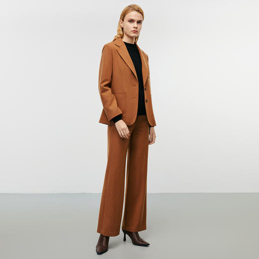 EITIE爱特爱精致简约高腰显瘦直筒毛呢休闲裤冬季新款8005702 商品图3