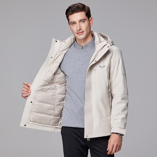 【可拆卸内胆】罗蒙羽绒服男士冲锋外套羽绒服一衣多穿保暖舒适时尚工装外套 商品图6