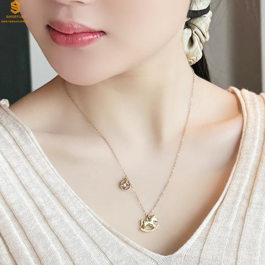 【双12抢先购 特惠】香港周六福黄金钻石首饰18K镶南非真钻CNC爆闪碎冰冰马上有钱项链 商品图3