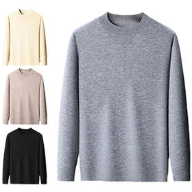 100%绵羊毛圆领聚暖针织衫（多色可选）