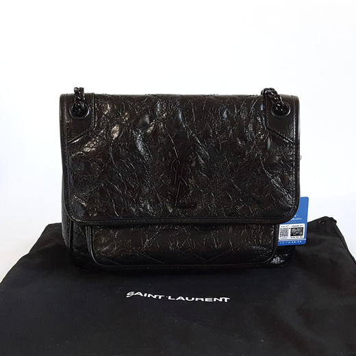 【95新】YSL圣罗兰Niki系列633184中号全黑D扣niki链条包单肩斜挎包女士241125AK10 商品图1