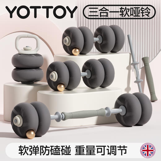 软哑铃可调节重量壶铃女士健身家用器材杠铃片5kg一对力量训练新 商品图0