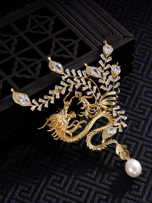 子佩集珍珠胸针【XXXZ218】龙图腾生肖镀金2410 商品图0