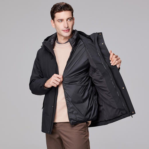 【可拆卸内胆】罗蒙羽绒服男士冲锋外套羽绒服一衣多穿保暖舒适时尚工装外套 商品图5