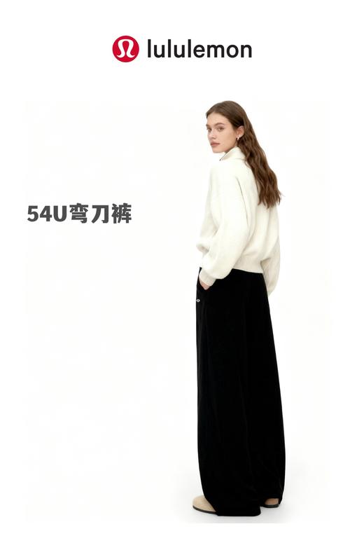 D112733冬款2025内加绒灯芯绒松紧腰微阔腿裤女裤 商品图4