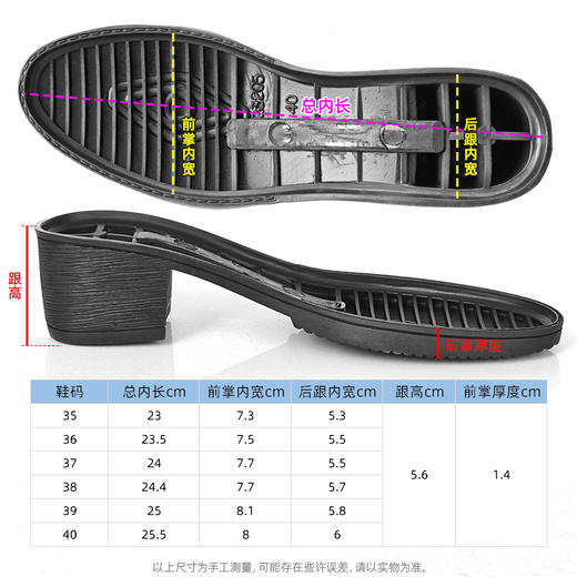 23205鞋底 女鞋底 高跟聚氨酯粗跟鞋底 商品图1