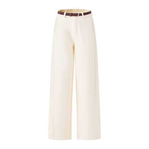 高货加厚绒斜纹毛呢料休闲阔腿直筒裤秋冬糯米裤WLZD2515314 商品图4