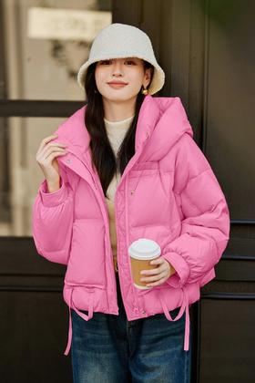LNNNS 玫红色甜美保暖羽绒服外套 21768