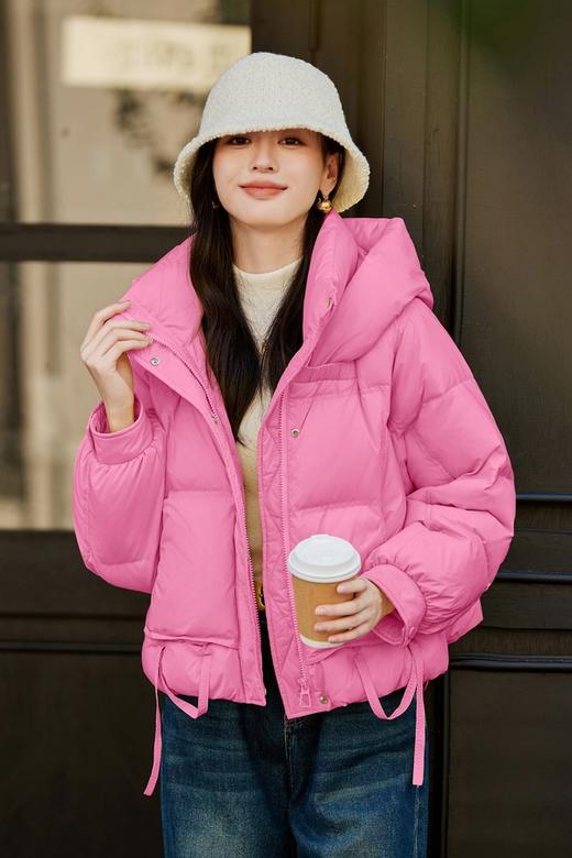 LNNNS 玫红色甜美保暖羽绒服外套 21768 商品图0