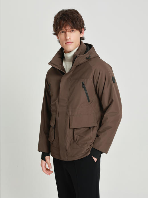 callisto燕麦卡其连帽鹅绒羽绒服 商品图3