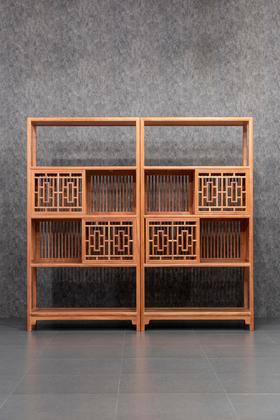 红桥红  家具严选  缅甸花梨（大果紫檀）【 189直棂 层架】