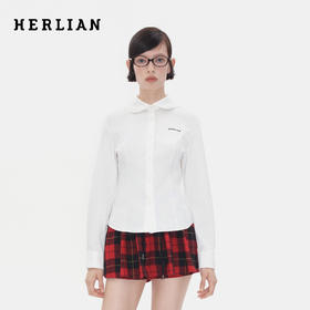 Herlian 2025冬季新品双层领收腰长袖衬衫