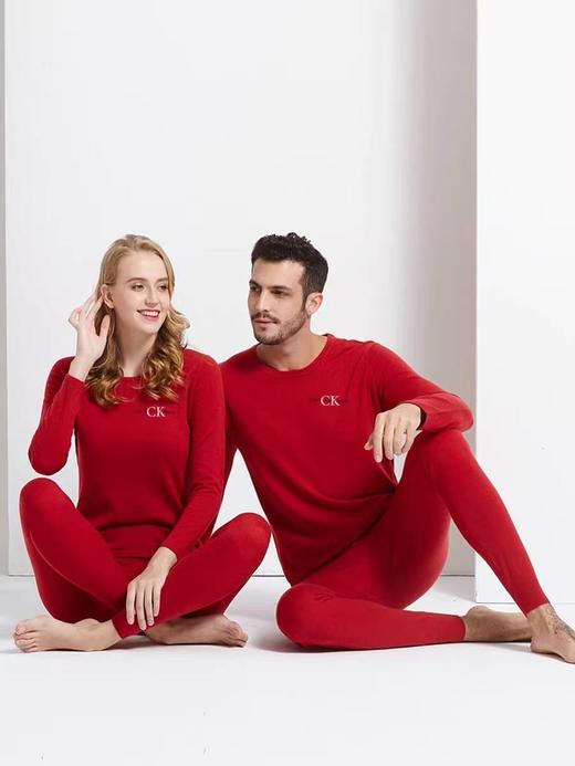 D112714限定男女情侣款本命年红保暖内衣套装 商品图4