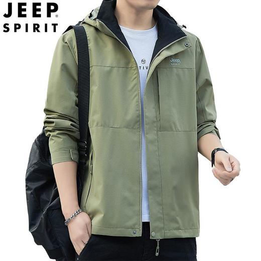 JEEP SPIRIT春秋款夹克男士时尚休闲冲锋衣可拆卸帽子7385新 商品图3