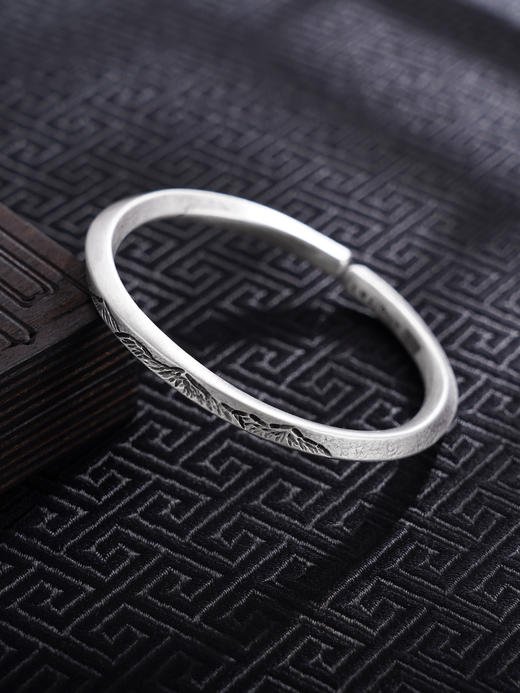 【勇攀高峰】子佩集S999银手工手镯原创设计【55075206】2407 商品图0