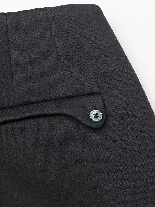 黑色高腰开叉半身长裙 垂感直筒中长裙 通勤知性风秋冬显瘦百搭裙装 商品图4