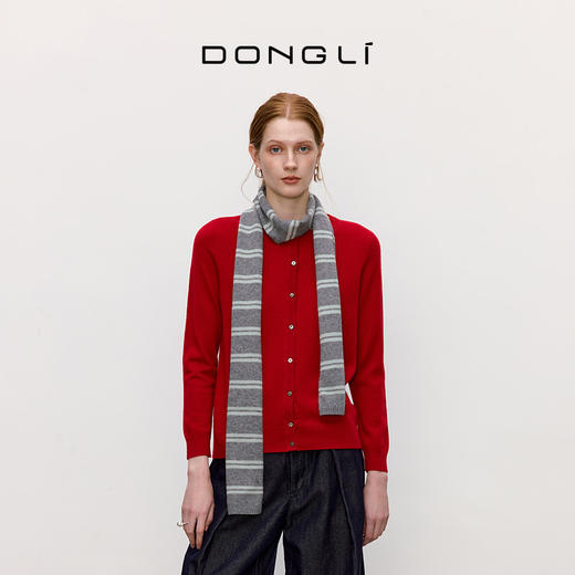 东黎 • 童心未远 琴键 山羊绒冬季彩条围巾 5399 商品图3